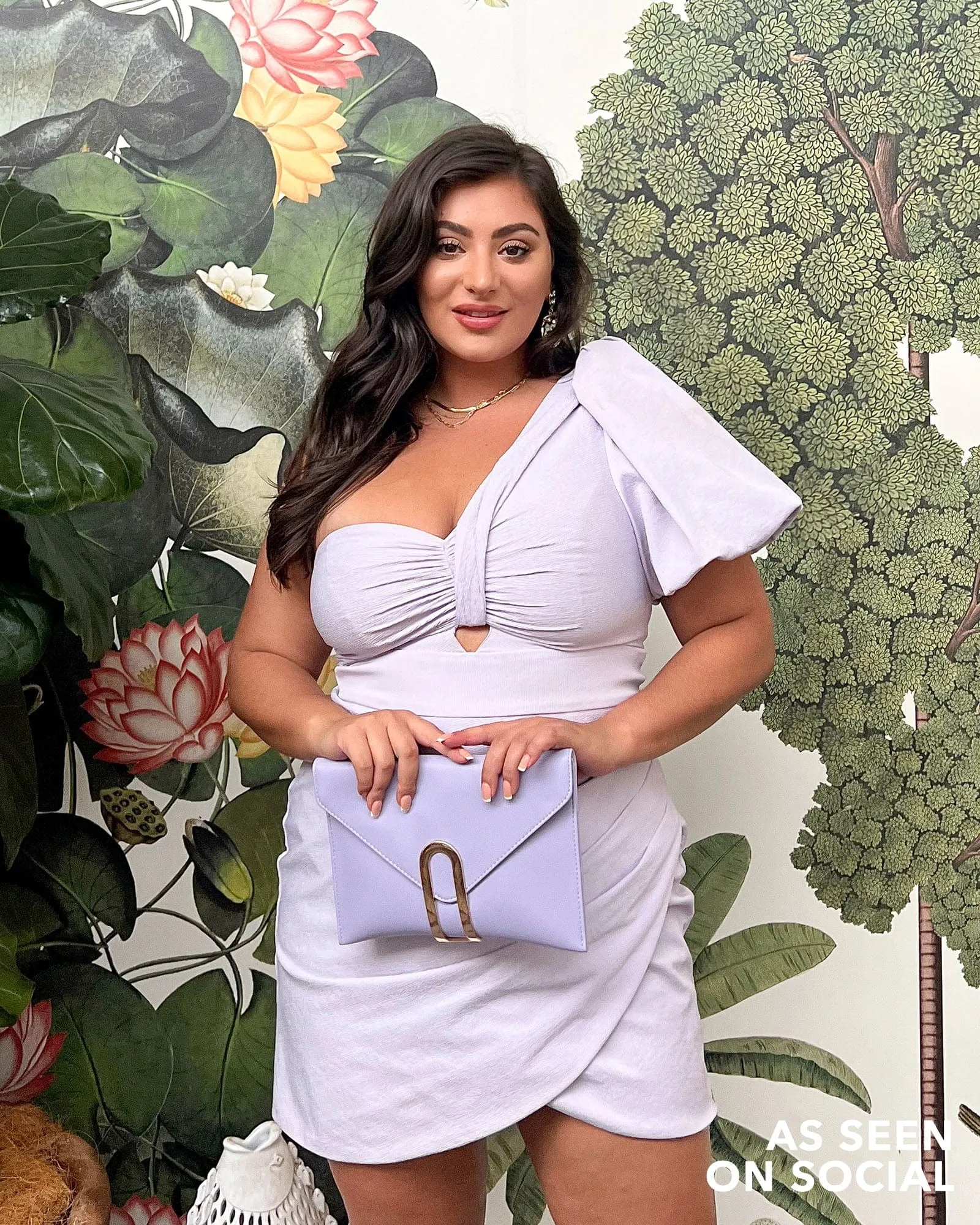 Purple Kimberly Clasp Clutch Bag