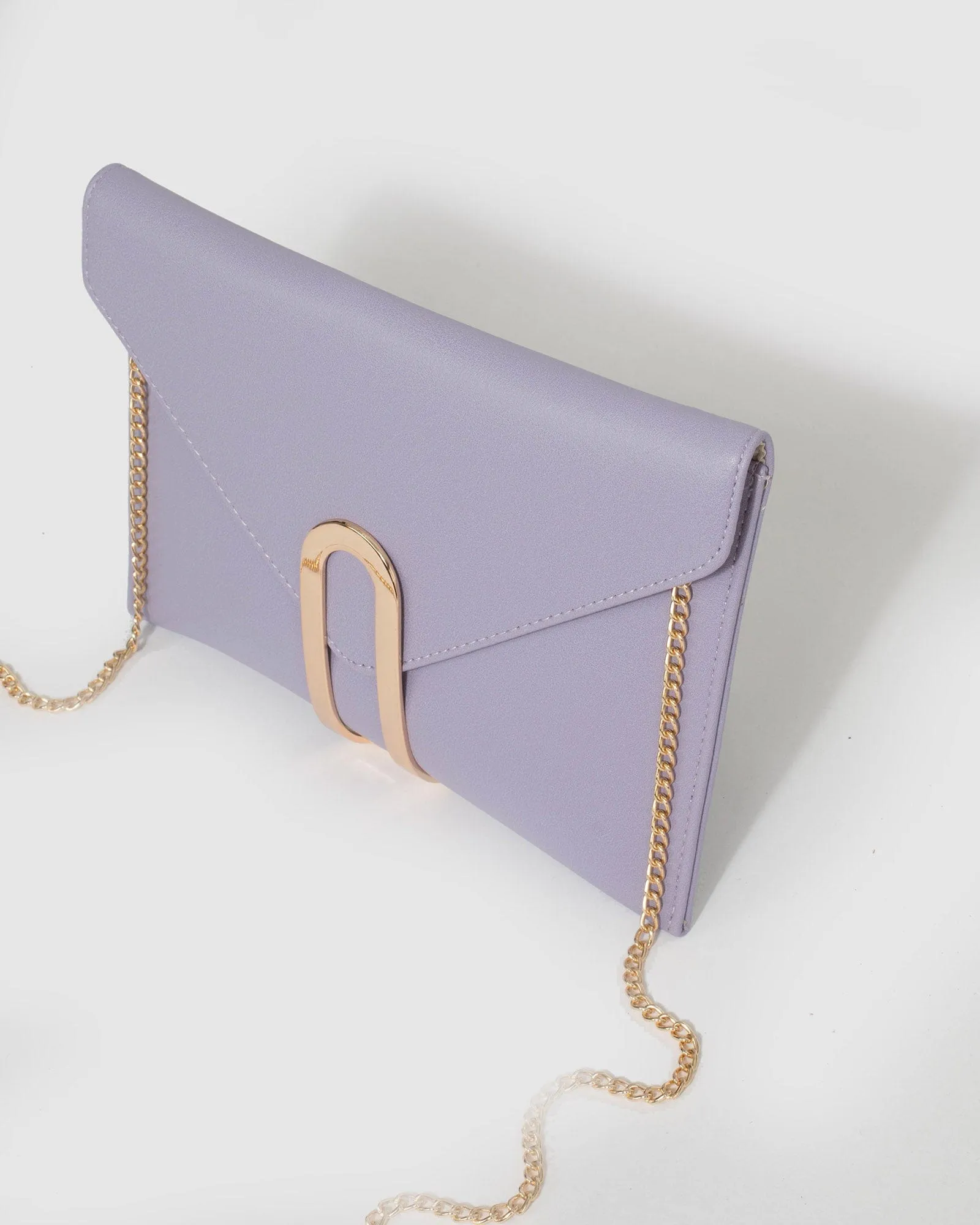 Purple Kimberly Clasp Clutch Bag