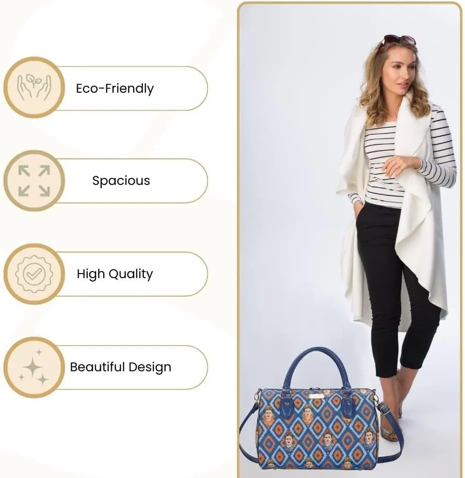Signare Tapestry Duffle Bag Overnight Bags Weekend Bag for Women with Mexican Folk Art Designs (TRAV-FKICON)