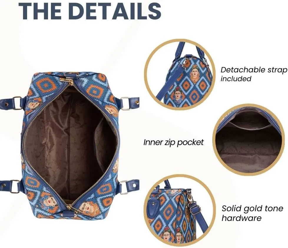 Signare Tapestry Duffle Bag Overnight Bags Weekend Bag for Women with Mexican Folk Art Designs (TRAV-FKICON)