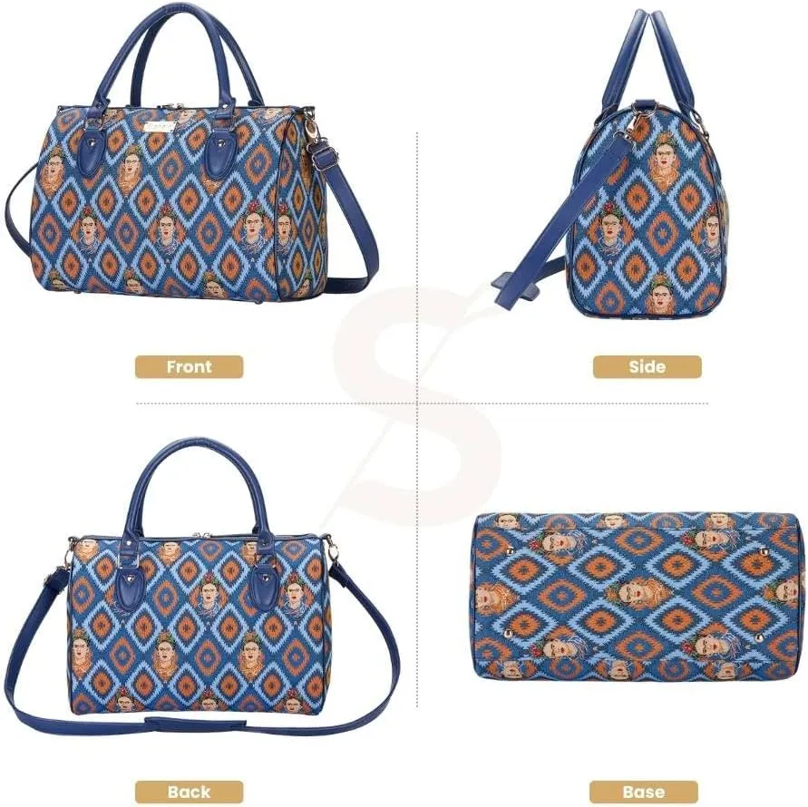 Signare Tapestry Duffle Bag Overnight Bags Weekend Bag for Women with Mexican Folk Art Designs (TRAV-FKICON)