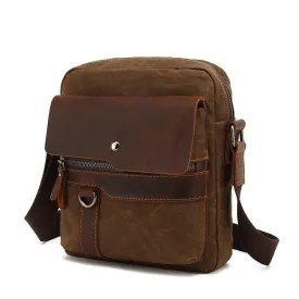 Small Canvas Crossbody Messenger Bag for Man