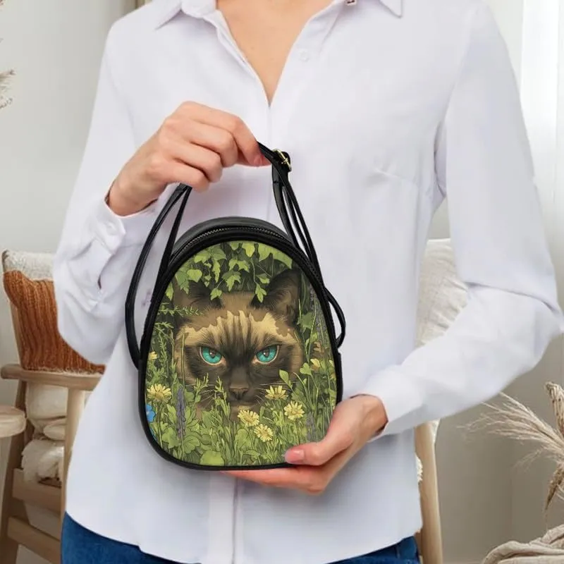 Small Crossbody Bags Women Zip Cell Phone Purse, Animal Floral Print PU Leather Shoulder Bag Top Handle Handbags