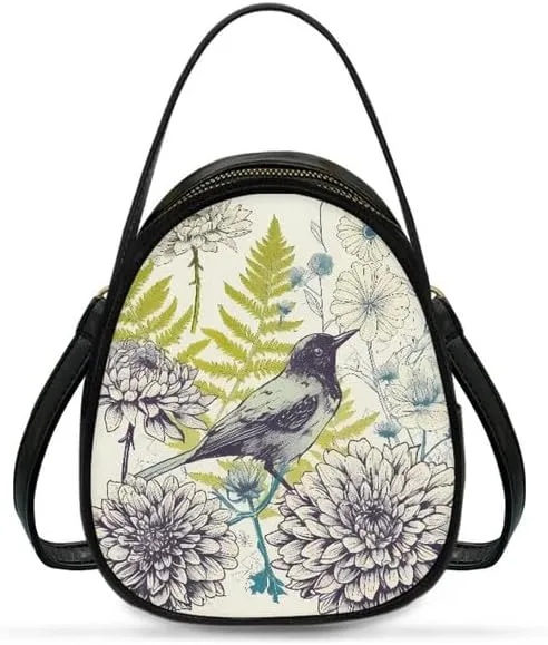 Small Crossbody Bags Women Zip Cell Phone Purse, Animal Floral Print PU Leather Shoulder Bag Top Handle Handbags