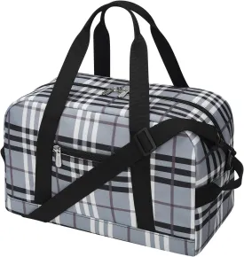 Small Gym Bag 14 inch lightweight Carry On Mini Duffel Bag for Travel Sport - Gray white plaid
