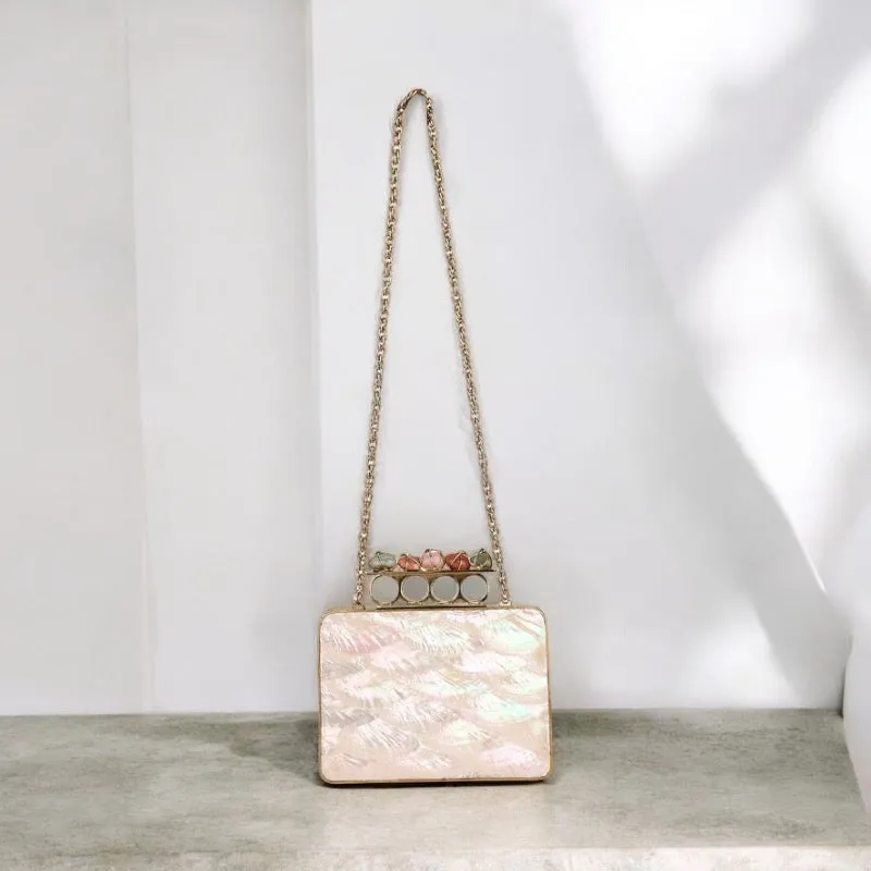 Stone Ring Clutch Purse