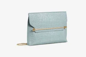 Stylist - Croc-Embossed Leather Duck Egg Blue