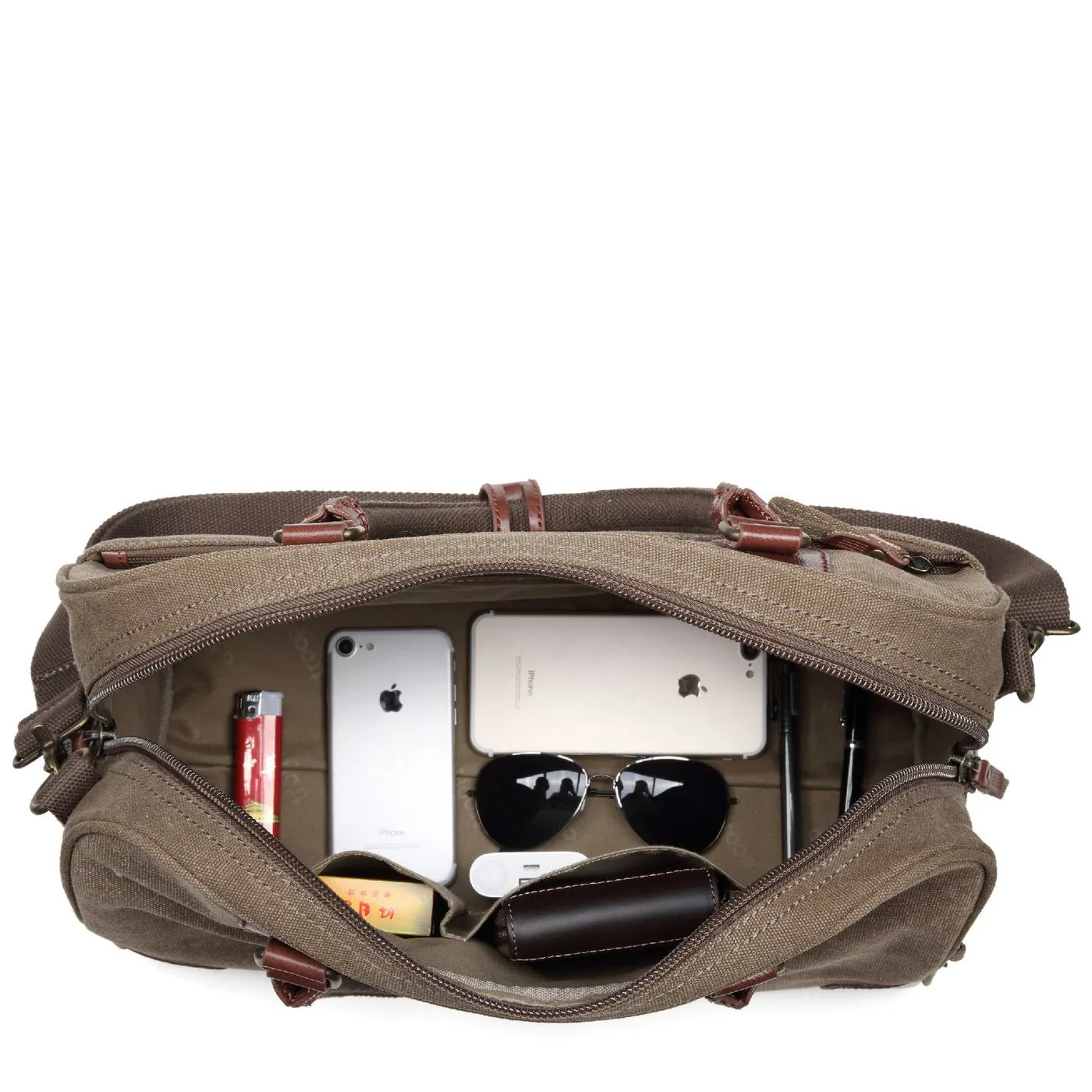 Troop London Small Brown Classic Canvas Holdall