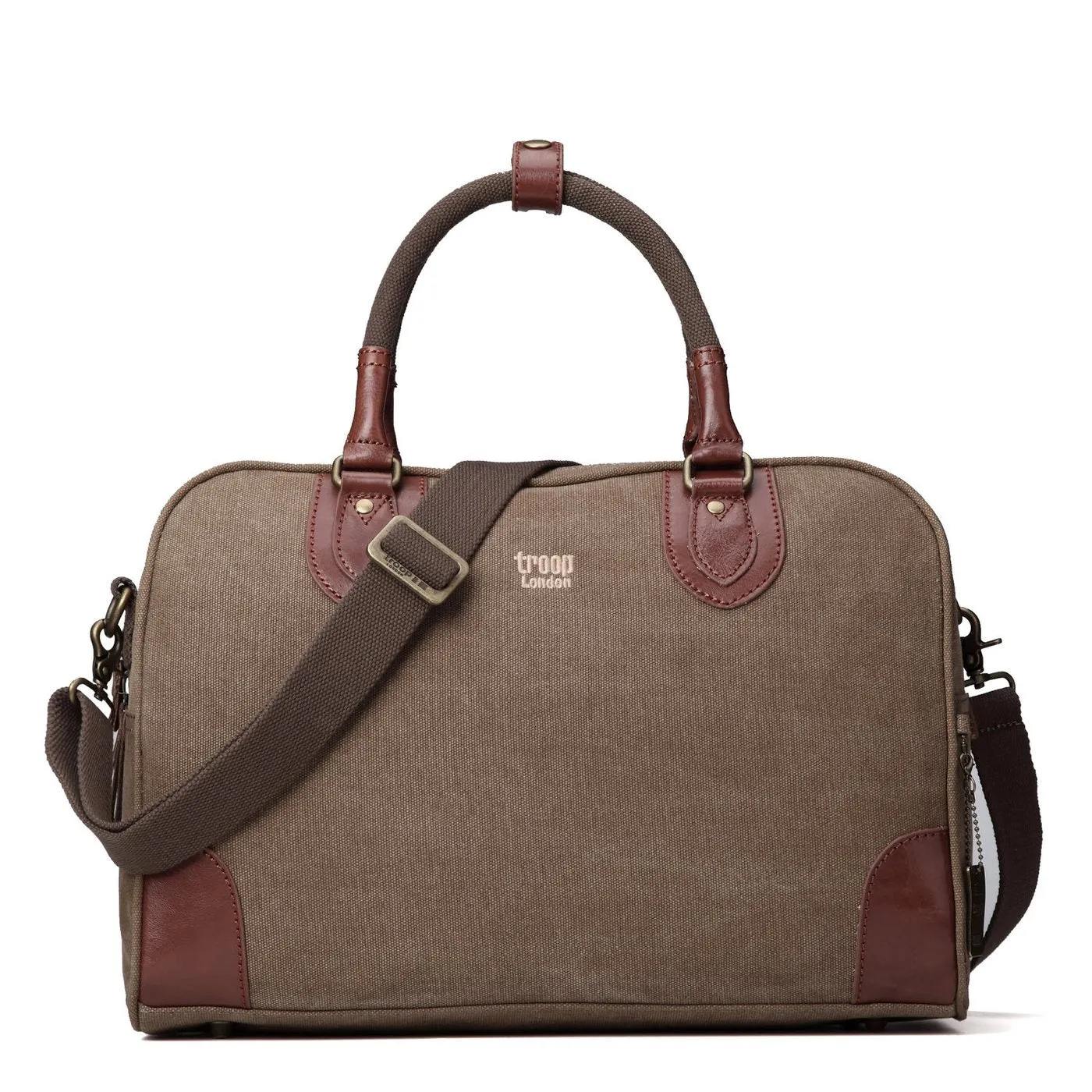 Troop London Small Brown Classic Canvas Holdall