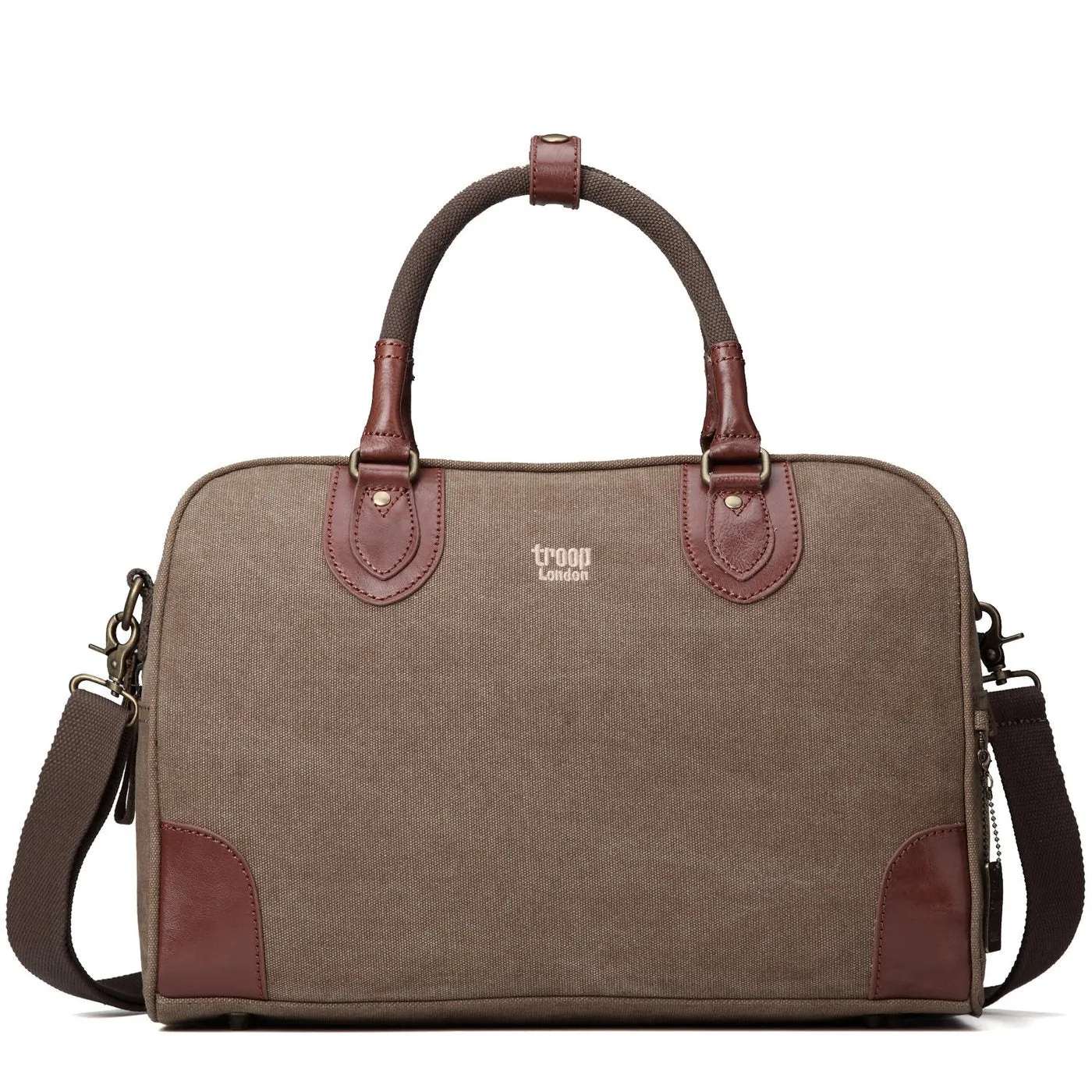 Troop London Small Brown Classic Canvas Holdall