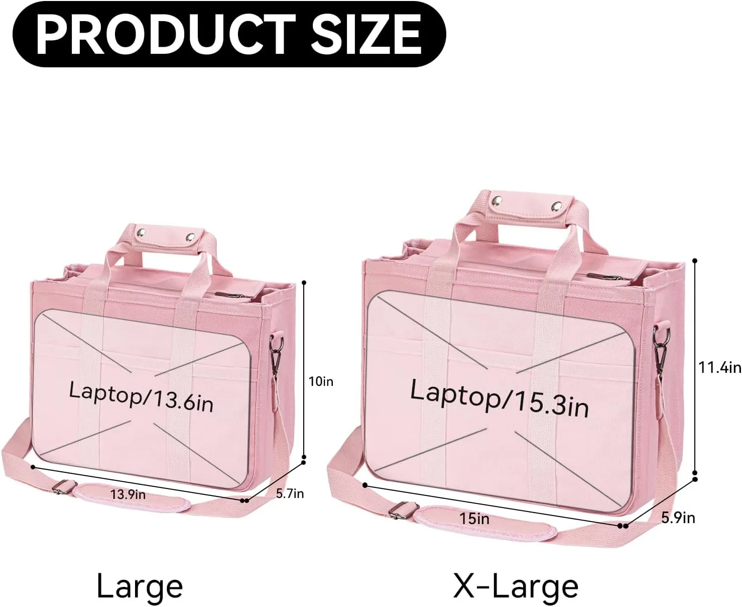 VOFANK Canvas Tote Bag for Women with Zipper and Compartments Large Work Bible Bag Crossbody Shoulder Bag Travel Handbag