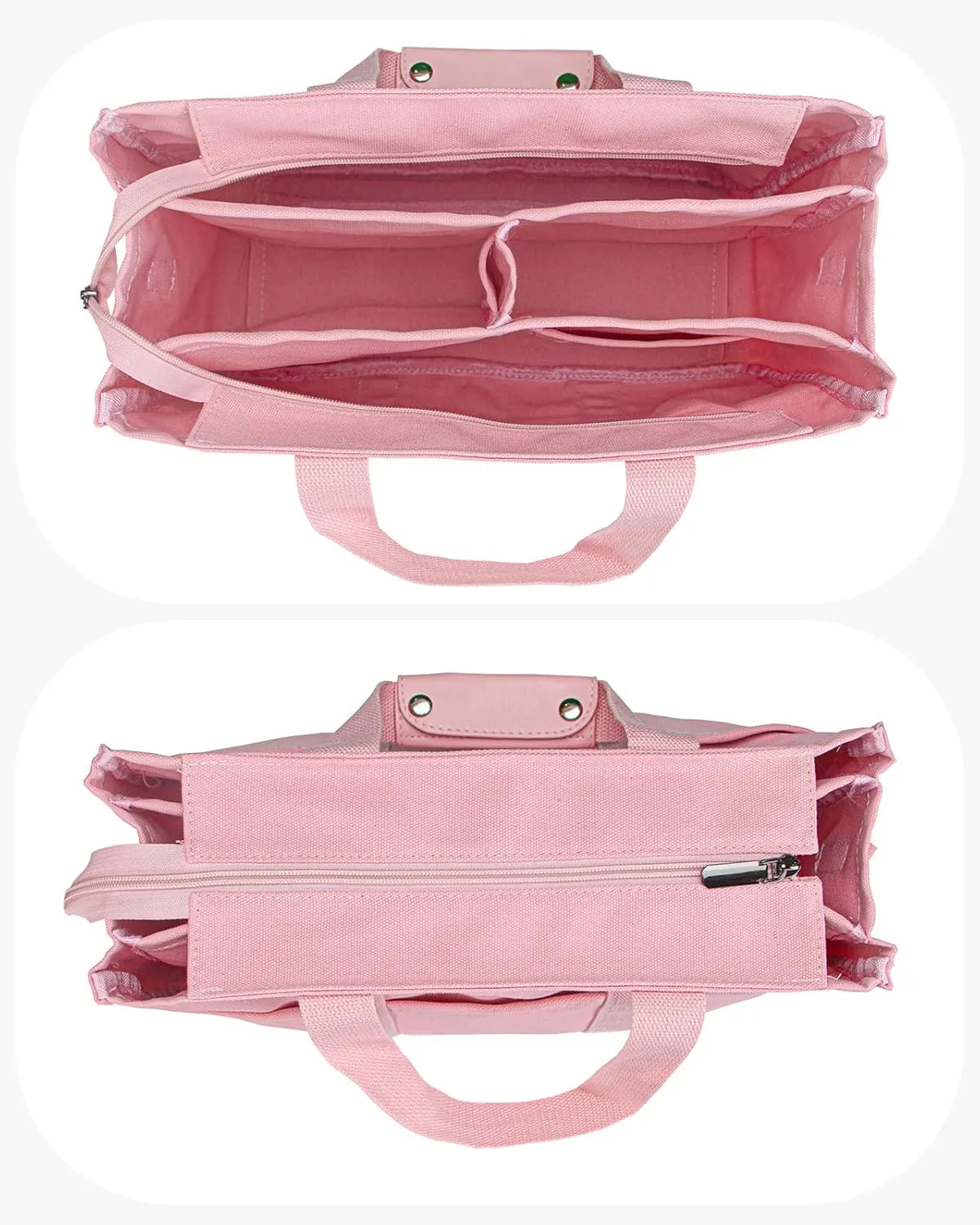 VOFANK Canvas Tote Bag for Women with Zipper and Compartments Large Work Bible Bag Crossbody Shoulder Bag Travel Handbag