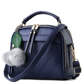 Women Faux-Leather Tote Shoulder Handbag with Fabolous leaf-shaped Tassels
