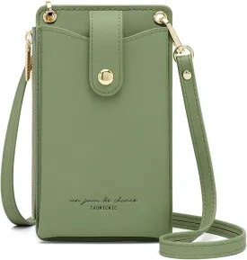 Womens Cellphone Crossbody Bag Small Light Leather Shoulder Purse Handbag Card Wallet Lanyard Case Girls Satchel Pouch