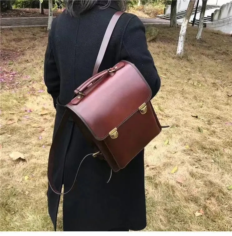 YAAGLE Women Fashion Tanned Leather Backpack YG43020