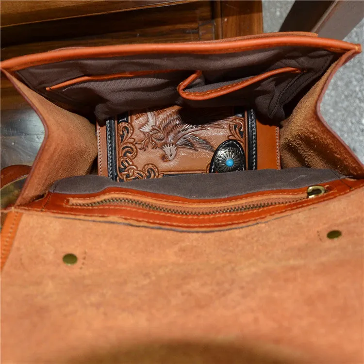 YAAGLE Women Fashion Tanned Leather Backpack YG43020