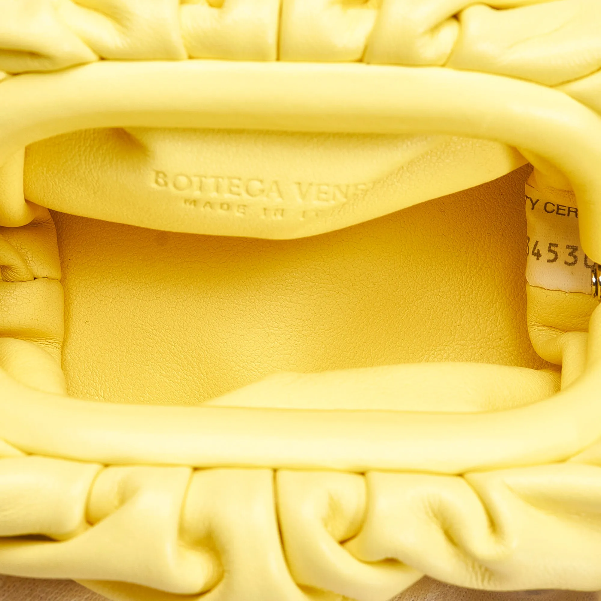 Yellow Bottega Veneta Lambskin The Extra Mini Pouch Crossbody Bag